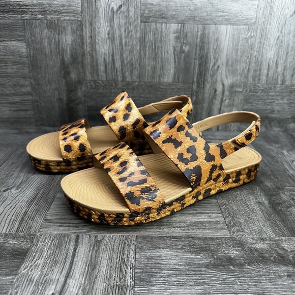 REEF Water Vista Women's size 6 Leopard Open Toe Sling Back Sandals - Picture 4 of 7
